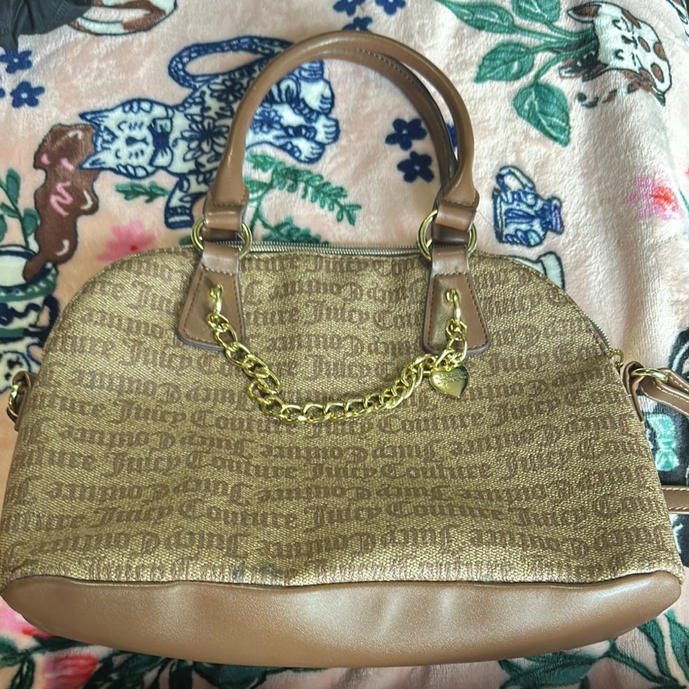Juicy Couture Tan and Gold Satchel
